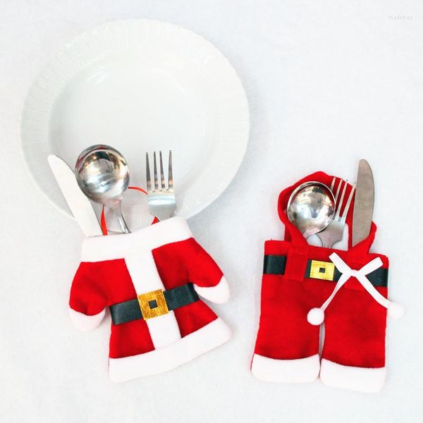 Decorações de Natal 1pc Tableware Teclador Tabela Sacos de Decoração de Candy Gifts Faca e Bolsas de Fork para Partido em casa Ornamento 12x1520x12