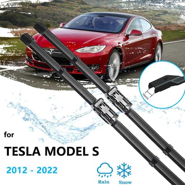 Tergicristalli per Tesla Model S 2012 ~ 2022 Spazzole tergicristallo anteriori Spazzole Cutter Accessori LHD RHD Finestra Parabrezza in gomma universale 28+ 18 Q231107