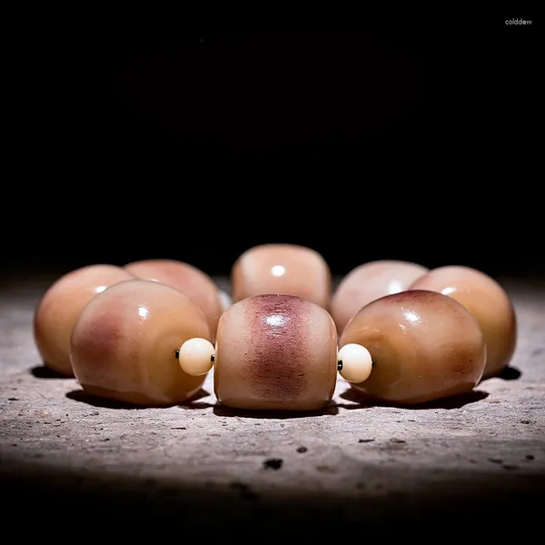 Collana con orecchini, bracciale in osso pieno di sangue, perline di girino naturale in stile tibetano, Buddha di fascia alta da uomo