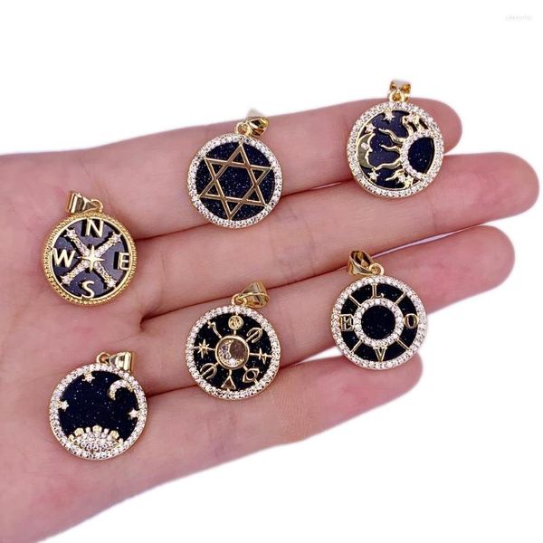 Colares pendentes Sense sênior Sense elegante Fantasia Starry Sky Black Series Cross Alphabet Star Circle Moon Jewelry Colar