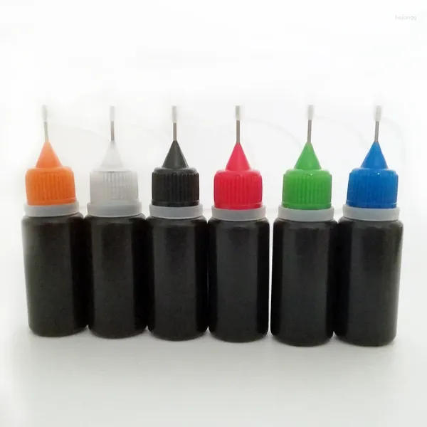 Aufbewahrungsflaschen 10 Stück 10 ml leere schwarze PE-Tropfflasche für E-Flüssigkunststoff nachfüllbare Fläschchen mit Metallnadelkappe