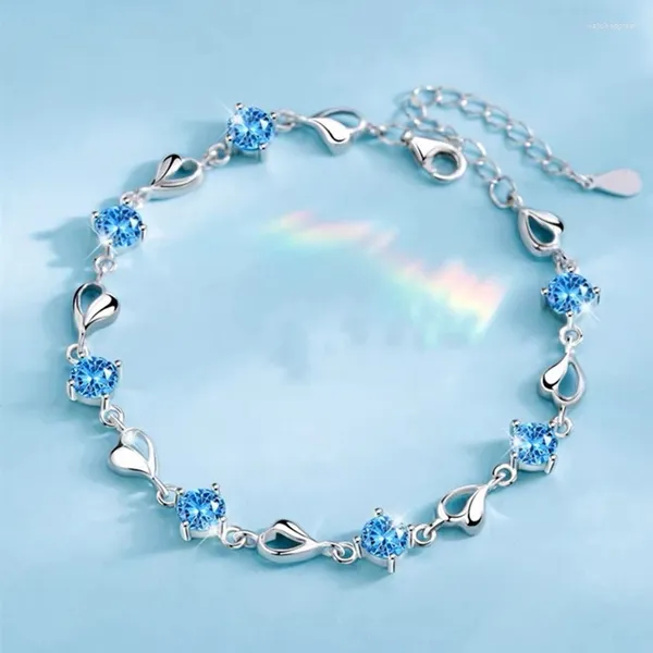 Link Armbänder Elegante Bunte Liebe Herz Kette Für Frauen Mädchen Mode Sommer Süße Nette Metall Armband Armbänder