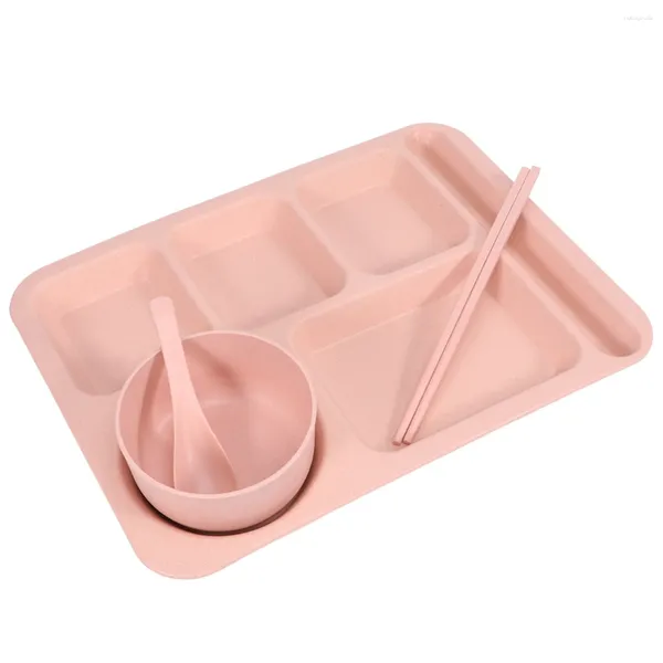 Geschirr Sets Snack Platte Student Baby Tablett Kunststoff Geteilte Platten Drop-Proof Reis Gerichte Luxus Tisch Geschirr