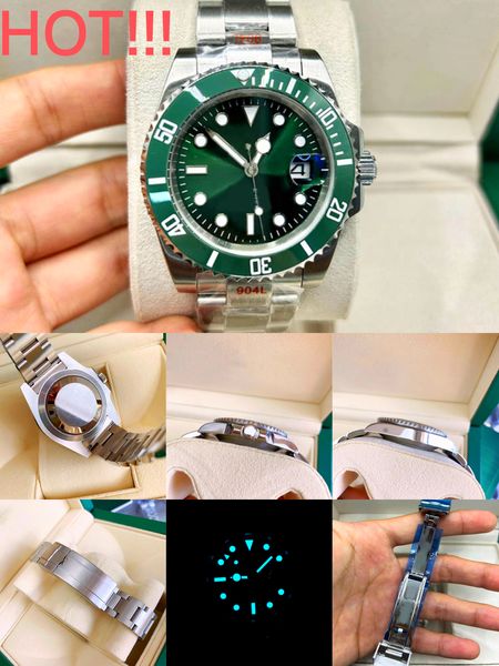 Relógio masculino de luxo submarino verde mergulho 40mm relógio automático ST9 movimento relógio pulseira de aço inoxidável 904L safira espelho brilho à prova d'água relógio Montre De Luxe