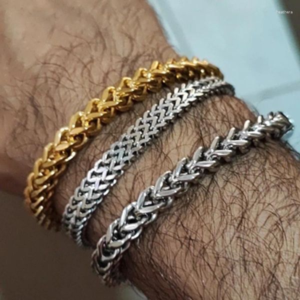 Link pulseiras tendência masculina pulseira de aço inoxidável correntes hippie para homens corrente na mão casal acessórios hiphop jóias