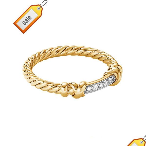 Anelli a fascia Nagosa Classico in oro 18 carati Vermeil Grossista Sterling Sier Gioielli Cubic Zirconia Wrap Twist Size Ring Drop Delivery Dhmtv