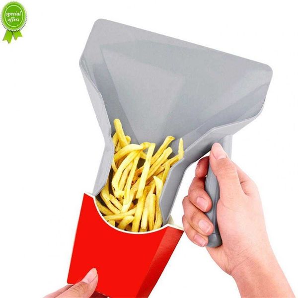 Новый прочный пластиковый чип Scoop Fress Fries Shovel Loader Cip упаковочный шейк -воронка попкорн Ресторан быстрого питания барьер