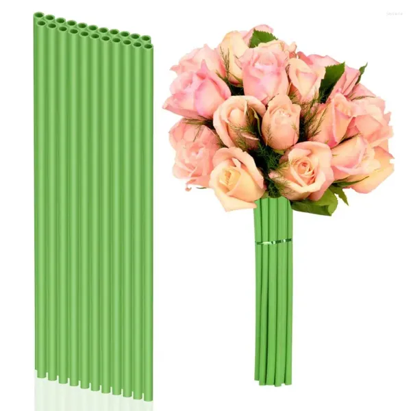 Flores decorativas 10 peças tubo de haste de flor de longa duração caixa durável inquebrável diy buquê falso pacote capa rolo