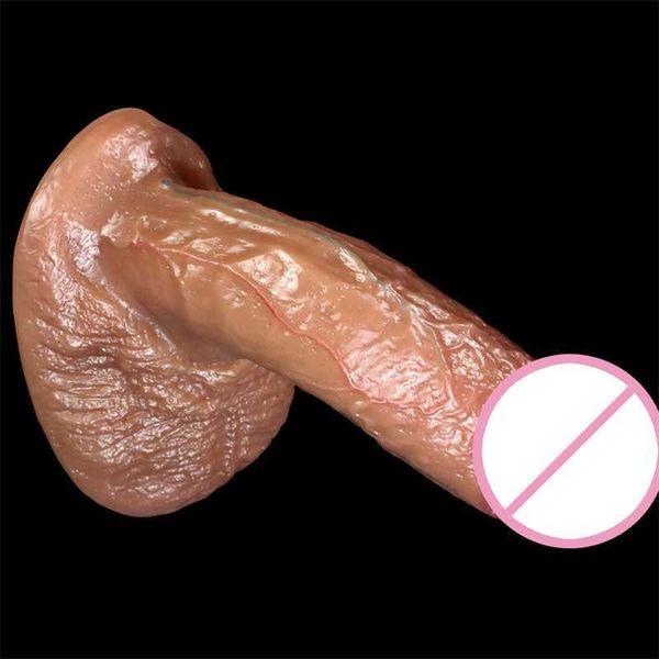 Massageador de brinquedos sexuais Dildo Silicone Simulation Penis Penis Big Stick Stick Realista Feminino Masturbador Produtos sexuais adultos