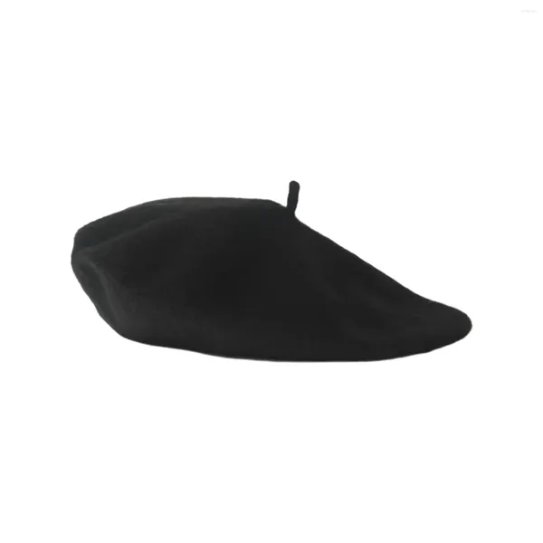 Berretti Eleganti da donna Ragazze Berretto tinta unita Cappello a bombetta caldo Autunno Inverno Elastico Stile francese Moda Carino Misto lana Morbido