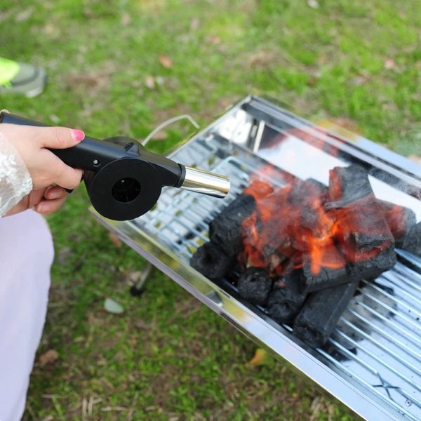 Grillzubehör Handgebläse Haushaltshand tragbares Grillgebläse kleiner Haartrockner Grillzubehör für den Außenbereich Werkzeuge