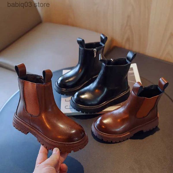 Stiefel Herbst und Winter 2022 neuer Stil Kinder Plüsch warme Reitstiefel für Mädchen Jungen warme Stiefeletten T231107