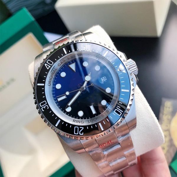 Lüks Erkekler İzle Deniz Gradyan Kaderi 44mm Gümüş Döküm Saati Safir 904L Paslanmaz Çelik Otomatik Mekanik Su Geçirmez Aydınlık Moninous Montre De Luxe Watch Jason 007