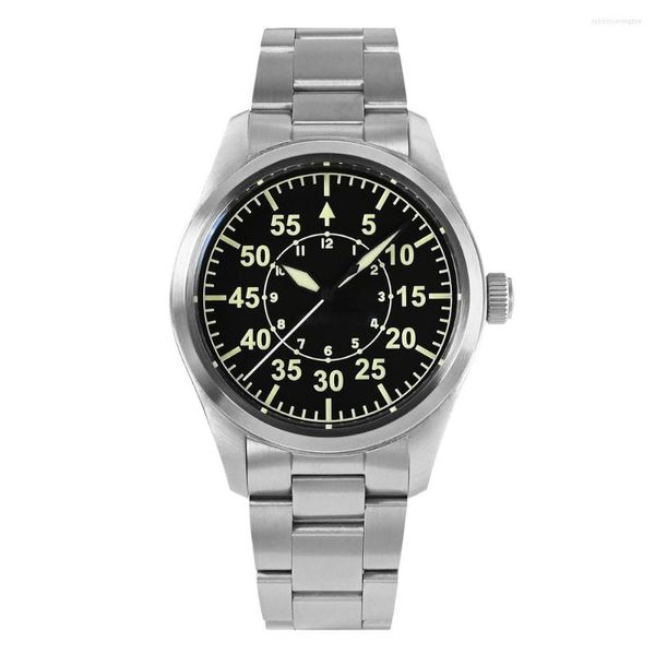 Avanadores de pulso San Martin 39mm homens assistem ao estilo simples do estilo YN55A Relógios mecânicos automáticos 200m Militares luminosos à prova d'água