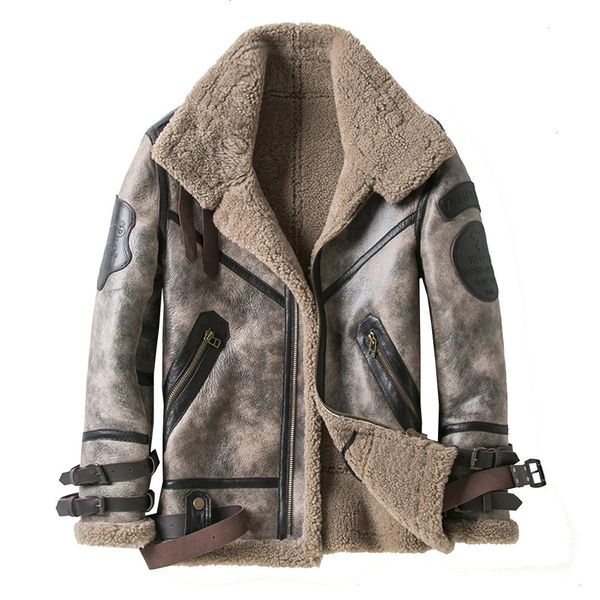 Pele masculina pele sintética moda 100% qualidade real pele de carneiro homens casaco genuíno pele completa ovelha shearling masculino jaqueta de inverno marrom homens pele outwear 231107