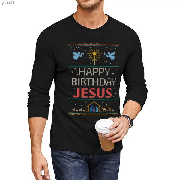 Maglioni da donna Nuovo brutto maglione natalizio - Lavorato a maglia dalla nonna - Buon compleanno Gesù - Religioso cristiano - T-shirt lunga colorataL231107