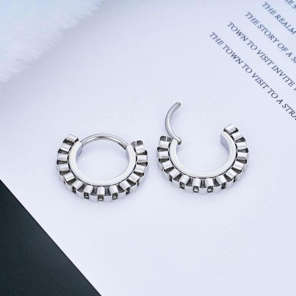 Orecchini a cerchio Acciaio inossidabile 316L Catena profilata saldata Moda Punk Wear Anello pungente Septum Tragus Gioielli per uomo e donna