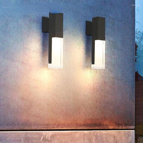Duvar lambası LED ışık açık veya iç mekan kullanımı. Siyah Modern Sconce. Su geçirmez IP65. Ön sundurma garaj ev dekoru için dayanıklı