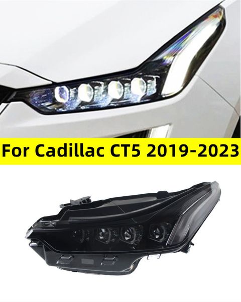 Für Cadillac CT5 20 19-2023 Scheinwerfer Montage Modifiziert Mit LED Kristall Objektiv Running Horse Tagfahrlicht