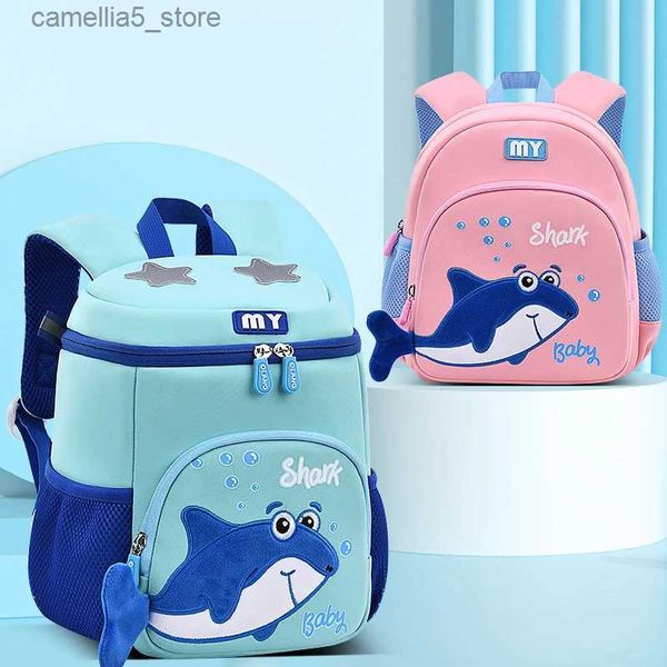 Mochilas dos desenhos animados mochila tubarão bonito crianças saco crianças sacos de escola jardim de infância pré-escolar mochila de viagem ao ar livre para menino meninas mochila q231108