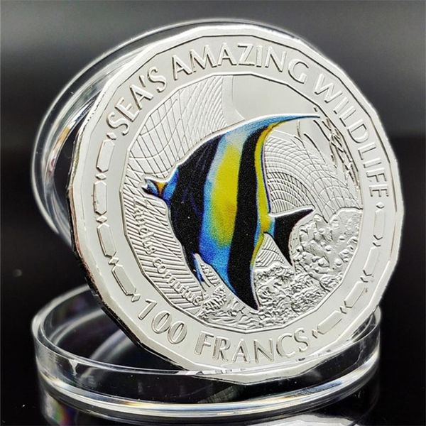 Artes e ofícios comemorativa Coin Tropical Fish Coin Coin