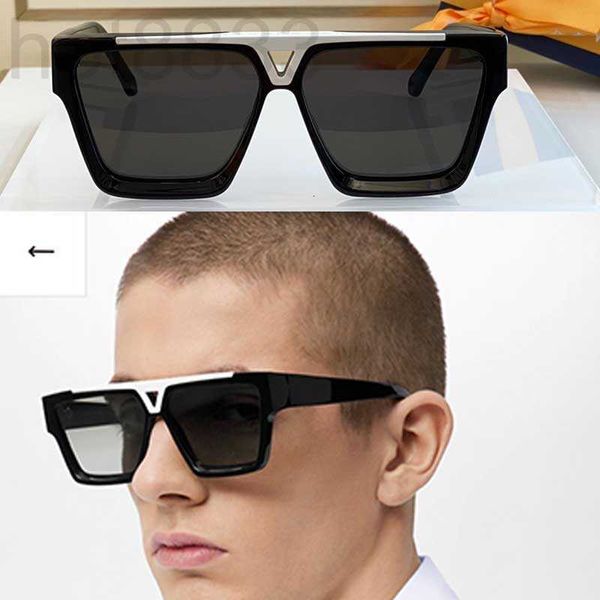 Sonnenbrille Designer Evidence Acetatrahmen Nasensteg Ausschnitt Design Modeklassiker Herren Schwarz mit Weißgold Uv400 Schutz Tragetasche 8LN8