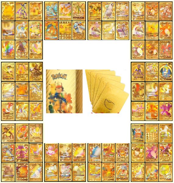 gioco Carta magica Carta lamina d'oro per bambini Carta lamina nera stampa oro cartone animato anime