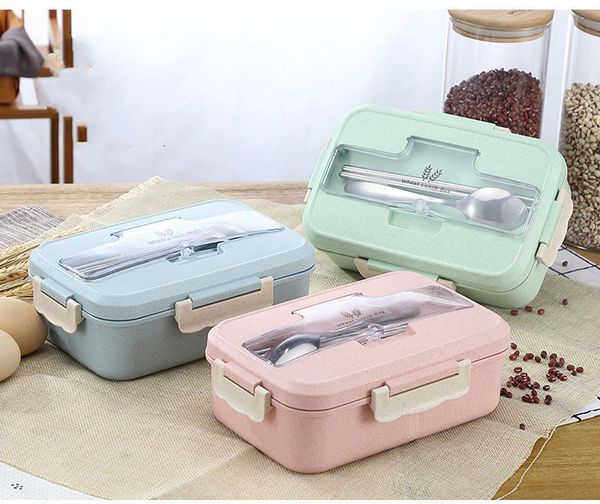 Bento Boxen Lunchbox Lebensmittelbehälter Bento Box Lunchbox Kinder Lunchbox Snacks Stroh Müsli Koreanisch versiegelte Studentennahrung Kunststoffbox 230407