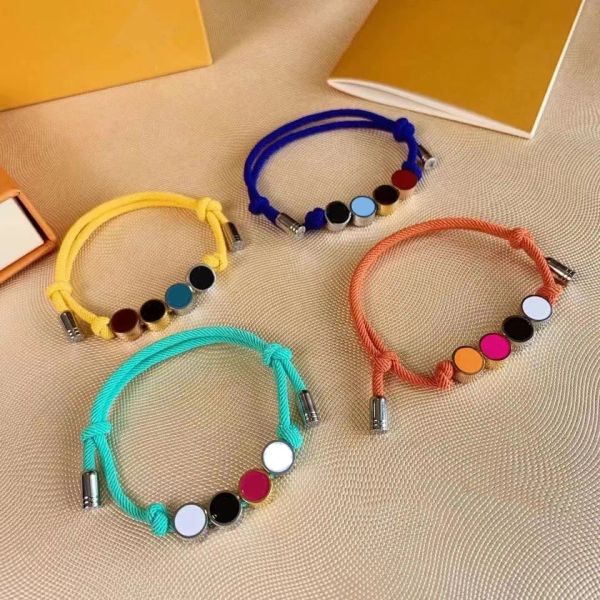 Designers pulseiras ajustáveis corda de içamento de mão do amante para homens e mulheres enviar namorado e namorada presente de aniversário 5 cores