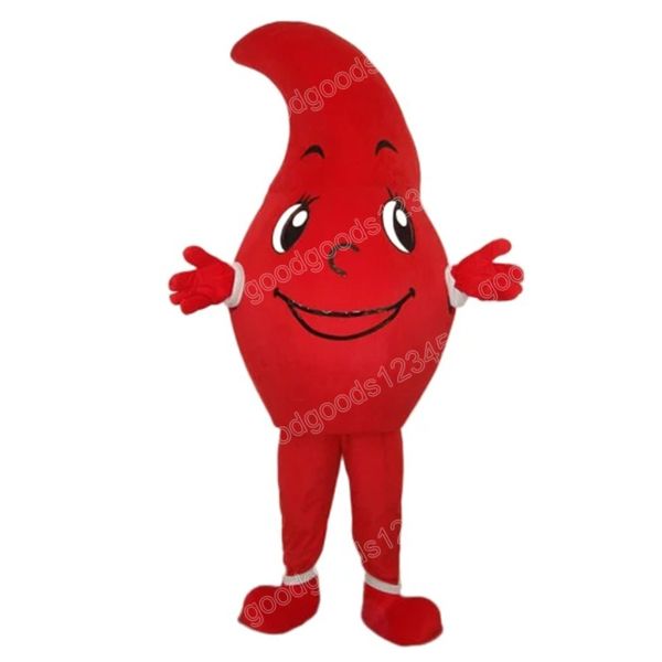 Gocce di sangue rosso di Natale Costumi della mascotte Vestito da festa in maschera di Halloween Personaggio dei cartoni animati Carnevale Natale Pubblicità Costume da festa di compleanno Vestito per uomo Donna