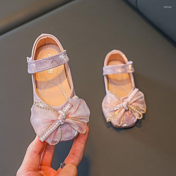 Scarpe basse Bambini Sandali con fiocco Baby Show Kids Girls 2023 Summer Fashion Little Girl Princess