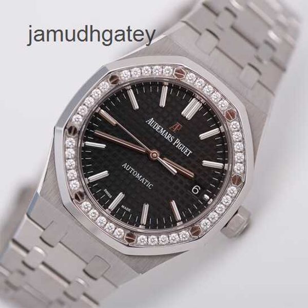 Ap Relojes de pulsera de lujo suizos Reloj para mujer Royal AP Oak 15451. Acero de precisión Diamante Esfera negra Maquinaria automática Reloj famoso suizo Reloj deportivo de lujo Watc IK