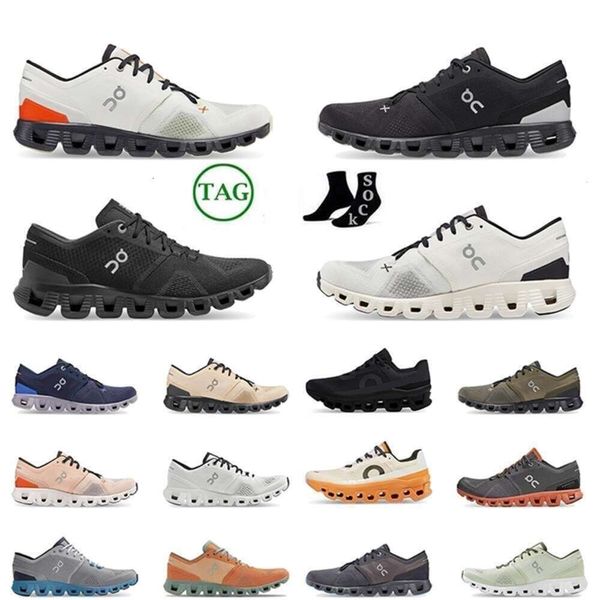 Sapatos oncloud 3 ON Cloud X tênis de corrida nuvens quadro marfim rosa areia Eclipse Turmeric Frost Açaí amarelo treino e cross low oncloud homens mulheres spor