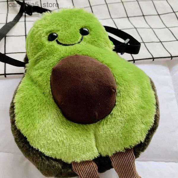 Zaini Mini Borsa Tendenza moda Carino Avocado Peluche ripiene Zaino La borsa a tracolla singola Borsa a tracolla inclinata Giocattoli per bambole Regalo Q231108