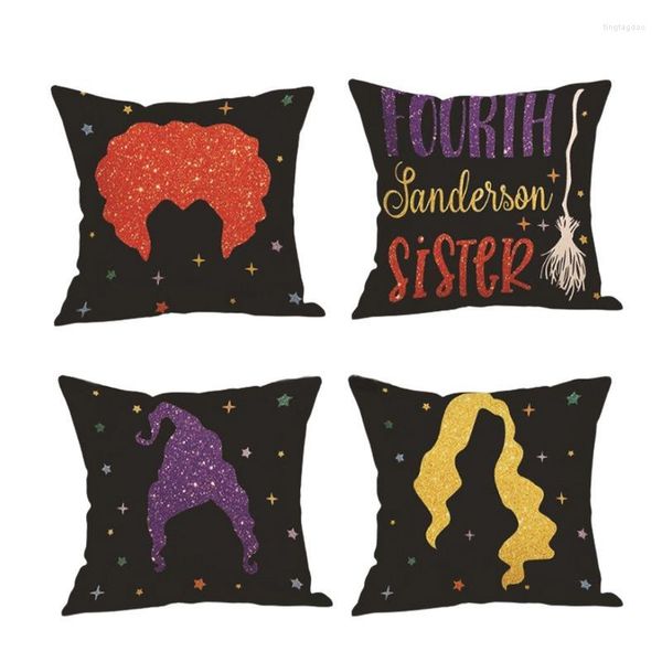 Pillow Halloween Raven Square Throw Case Decoração Gótica Ocultura Magic Witchy Cover for Living Room Decor