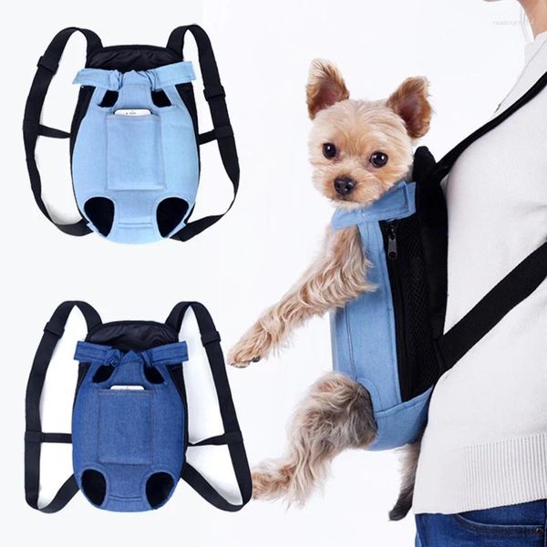 Transportador de cães gatos de viagem para sacos saco denim mochila ao ar livre cães pequenos e animais de estimação filhote de cachorro produtos transportando