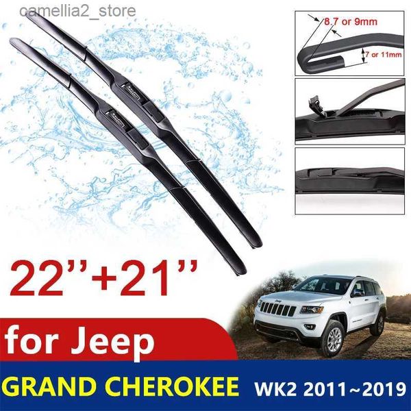 Limpadores de para-brisa para Jeep Grand Cherokee WK2 2011 ~ 2019 Lâminas de limpador de carro 2012 2013 2014 Limpadores de para-brisa dianteiros Acessórios para carros Produtos Q231107