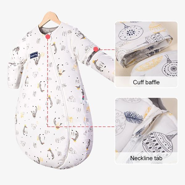 Sacos de dormir Bolsa de dormir Bolsa de dormir Bolha de manga destacável Baby Bag Bag Star Print grossa Anti Kick Quilt Inverno Pijama infantil quente 230407