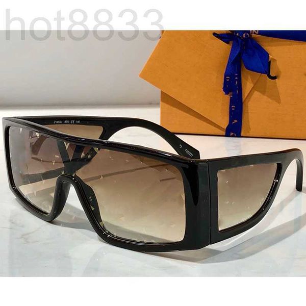 Óculos de sol Designer masculino Moda de moda lente de peça com letras de face curvada Espelhe largura pernas de capa de olho de olho de viagem férias de viagem 2x8h