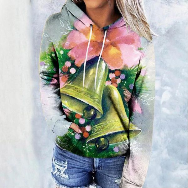 Hoodies femininos natal hoodie engraçado gráfico pulôver impressão plus size roupas de inverno camisolas femininas sudaderas de mujeres