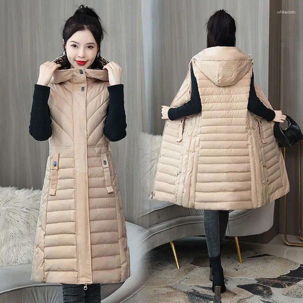 Gilet da donna Gilet di cotone con cappuccio alla moda Giacca senza maniche da donna Casual Gilet da donna caldo femminile Capispalla Belle ragazze