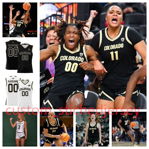 2023 Colorado Buffaloes 20 Maillot de basket-ball féminin Maura Singer 21 Mya Hollingshed 24 Aubrey Knight 25 Annika Jank 33 Sirena Tuitele Kylee Blacksten