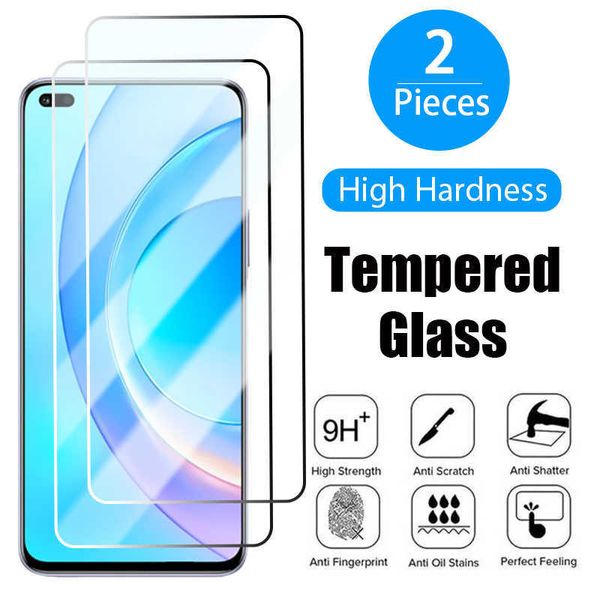 Handy-Displayschutzfolie 2 Stück gehärtetes Glas für Honor 8X 9X Premium 8A 9A 8C 9C X8 X7 Displayschutzfolie auf Honor 50 30 9 Lite 20 Pro 70 10i 20i 30i Glas P230406