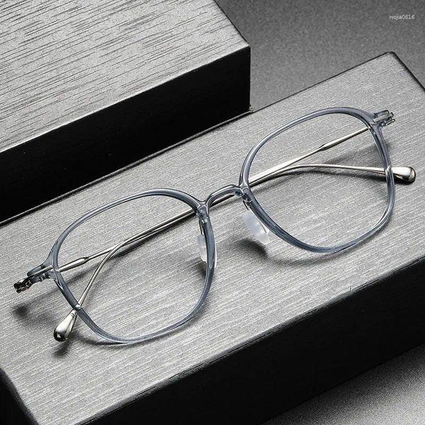 Montature per occhiali da sole Uomo Occhiali da vista con montatura quadrata in titanio in plastica premium da donna Lenti ottiche per miopia super grandi Occhiali decorativi per grandi