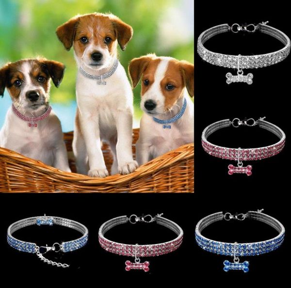 Strass Forniture per animali Collare per cani Collare per cuccioli di cristallo Chihuahua Collari Collana per cani di taglia piccola, media e grande Accessori per gioielli con diamanti SN4237