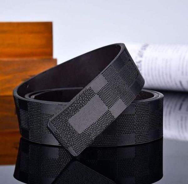 Männer Designer Belt Classic Fashion Casual Letter Briefe glatte Schnalle Womens Herren reversibel auf beiden Seiten Ledergürtelbreite 3,8 cm mit Orange Box Größe 105 cm-125 cm