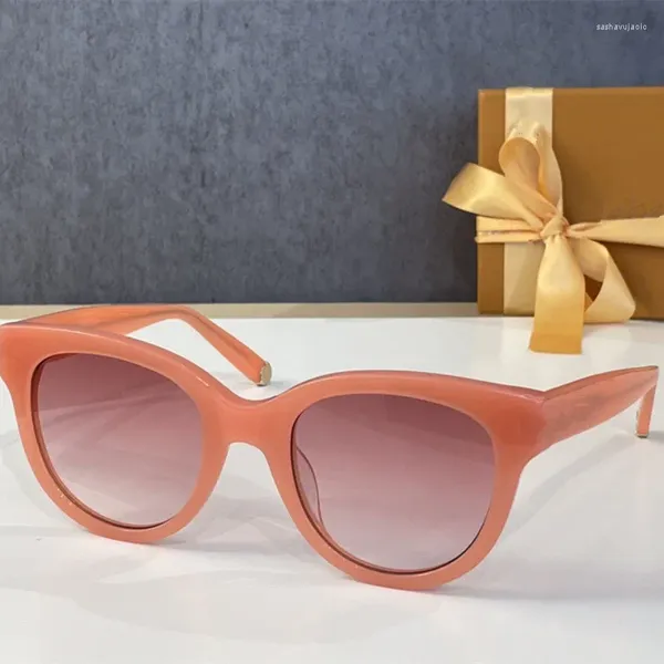 Sonnenbrille 2023 Sexy Damenmode Markendesigner Rund Rosa Farbverlauf Punkt UV400