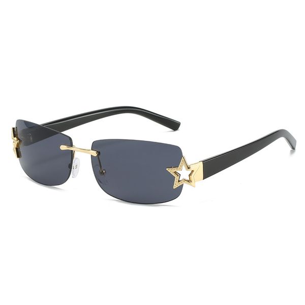 Designer-Cat-Eye-Sonnenbrille für Damen und Herren, Retro-polarisierte UV-Schutz-Sonnenbrille im Urlaub, ideal für Fotojugendliche, fünfzackiges Sternkleid auf Spiegelbeinen, modisch