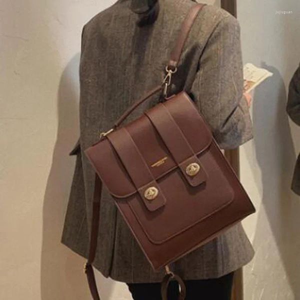 Borse da scuola Zaino da donna Materiale PU Borsa casual impermeabile Studentessa universitaria Morbida spalla doppia da donna