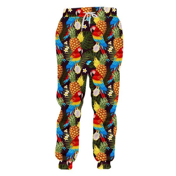 Pantaloni da uomo Maschio/femmina Hip Hop Casual Foglie di ananas Pantaloni sportivi Autunno/inverno 3D Pappagallo Stampato Pantaloni sportivi Pantaloni larghi Oversize